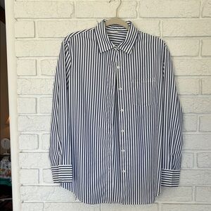 Classic Blue and White Striped Women's Shirt